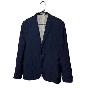Brooks Brothers Blazer Mens 42R Navy Blue Pinstripe Wool Tollegno Jacket Coat